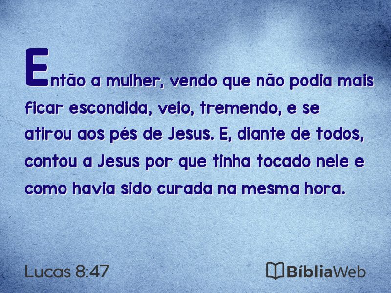 Lucas 8:47 em imagem para compartilhar