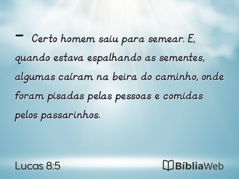 Lucas 8:5 em imagem para compartilhar