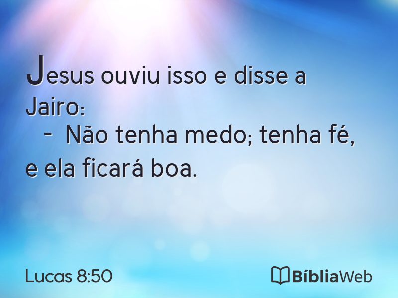 Lucas 8:50 em imagem para compartilhar