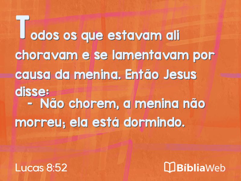 Lucas 8:52 em imagem para compartilhar