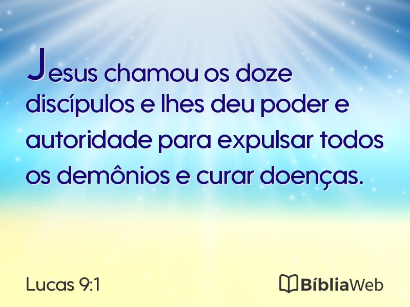 Lucas 9:1 em imagem para compartilhar