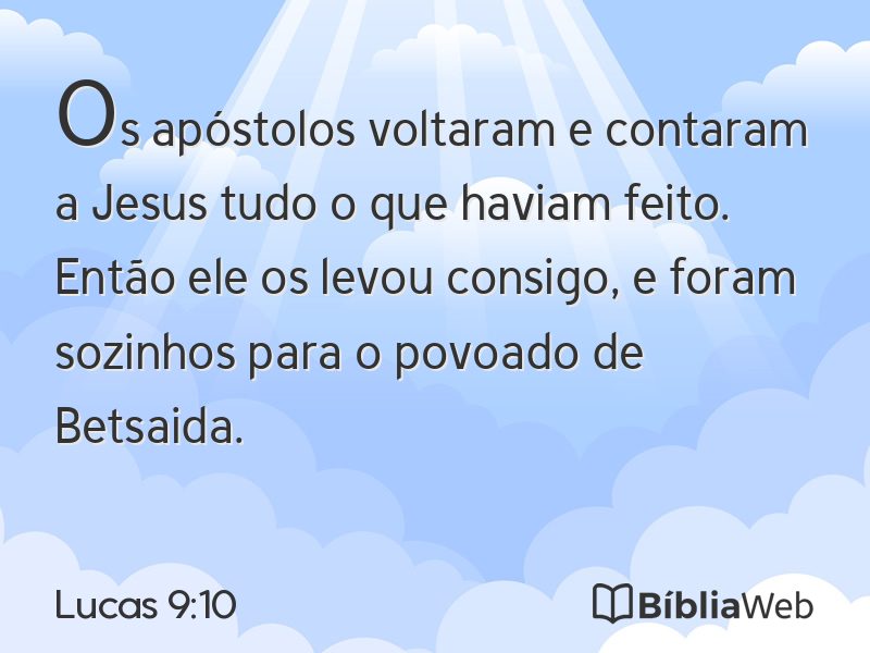 Lucas 9:10 em imagem para compartilhar