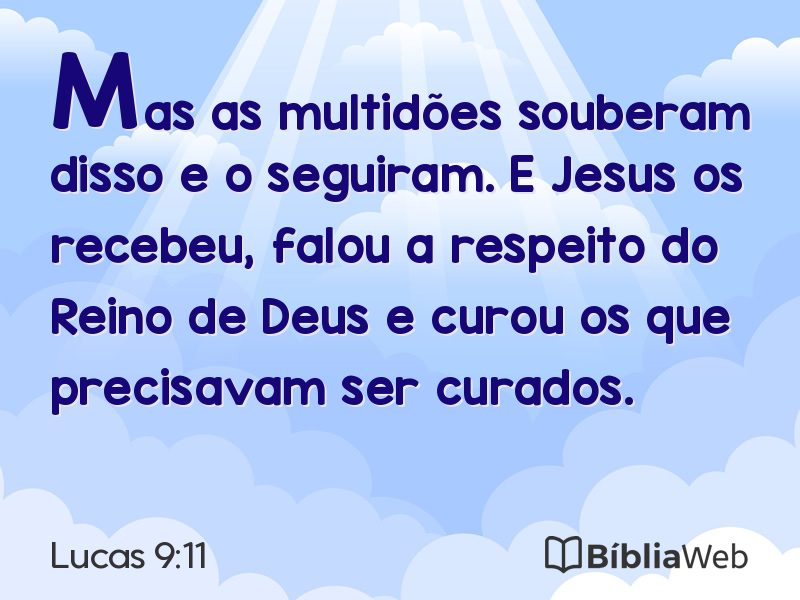 Lucas 9:11 em imagem para compartilhar