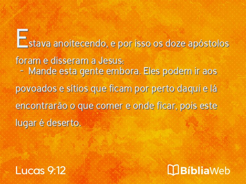 Lucas 9:12 em imagem para compartilhar