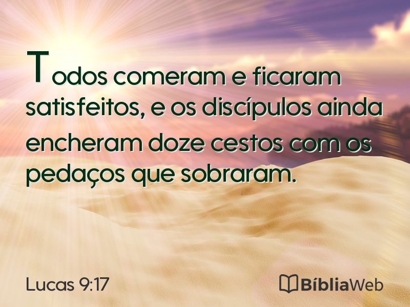 Lucas 9:17 em imagem para compartilhar