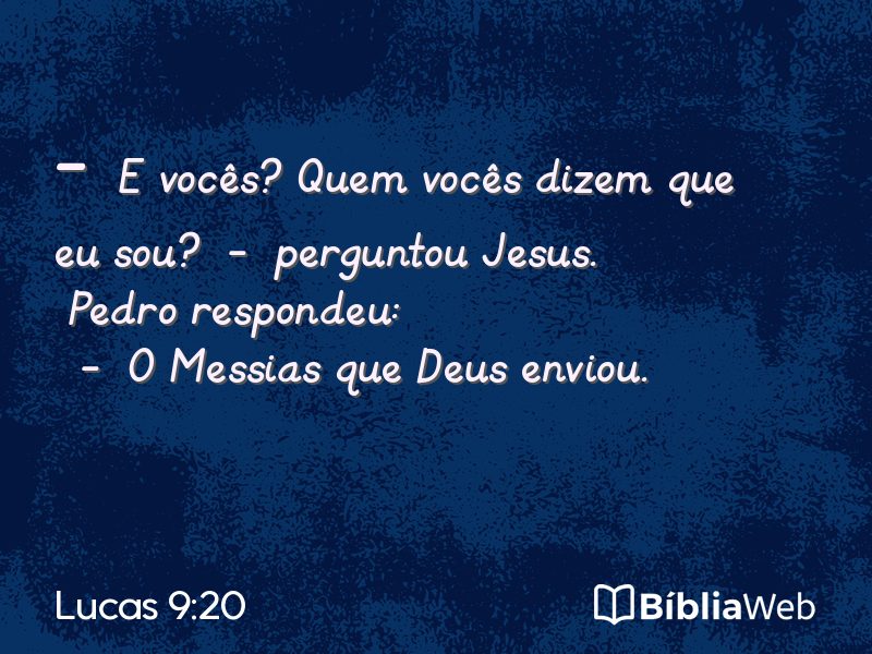 Lucas 9:20 em imagem para compartilhar