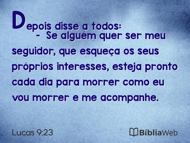 Lucas 9:23 em imagem para compartilhar
