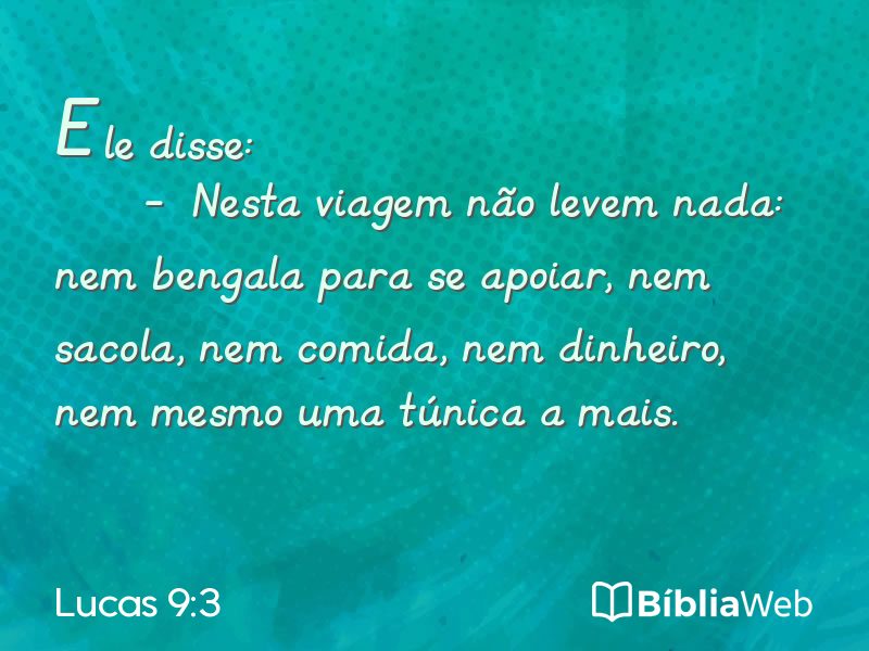 Lucas 9:3 em imagem para compartilhar