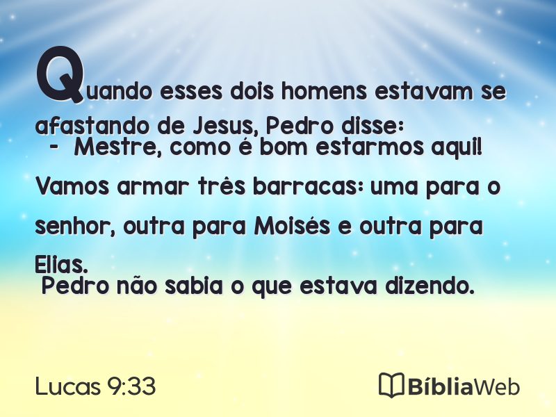 Lucas 9:33 em imagem para compartilhar