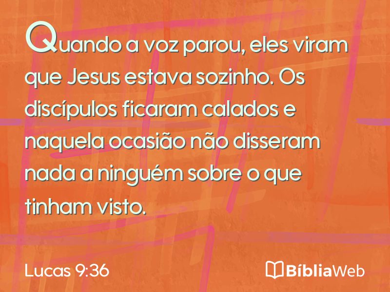 Lucas 9:36 em imagem para compartilhar