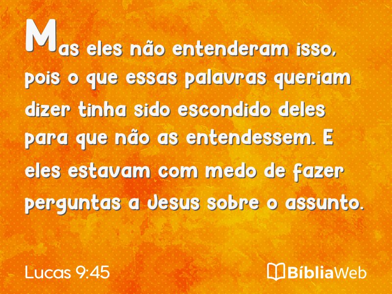 Lucas 9:45 em imagem para compartilhar