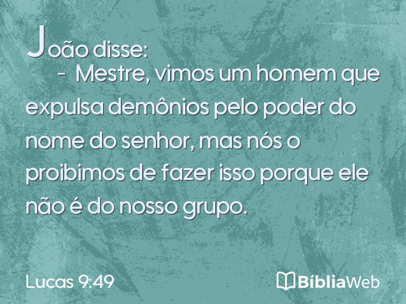 Lucas 9:49 em imagem para compartilhar