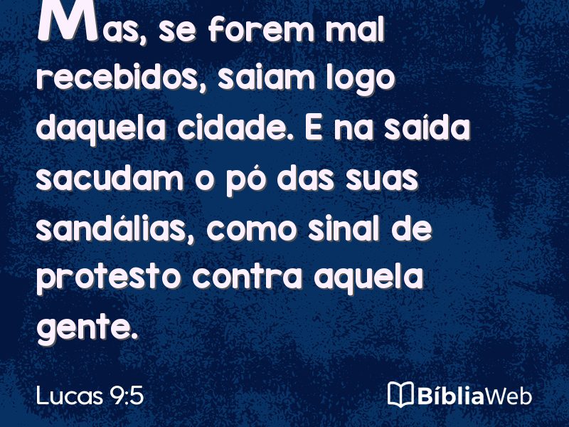 Lucas 9:5 em imagem para compartilhar