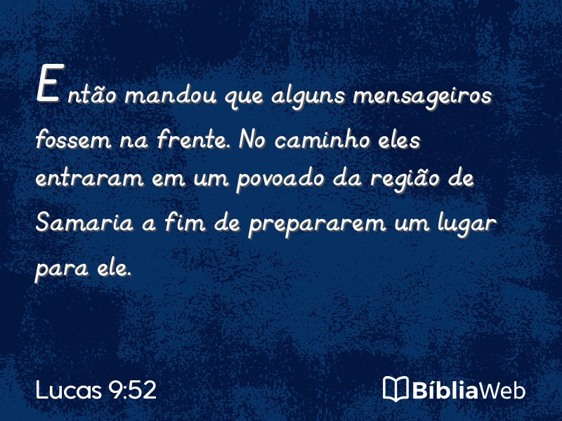 Lucas 9:52 em imagem para compartilhar