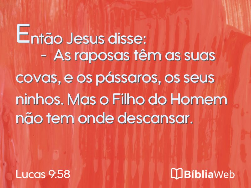 Lucas 9:58 em imagem para compartilhar