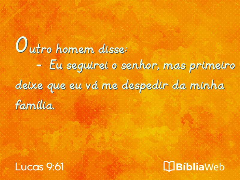Lucas 9:61 em imagem para compartilhar