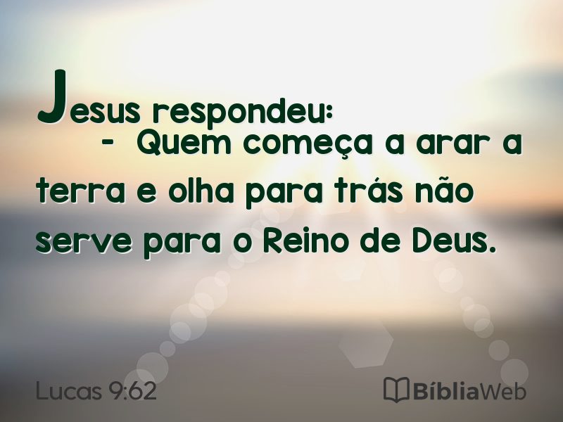 Lucas 9:62 em imagem para compartilhar