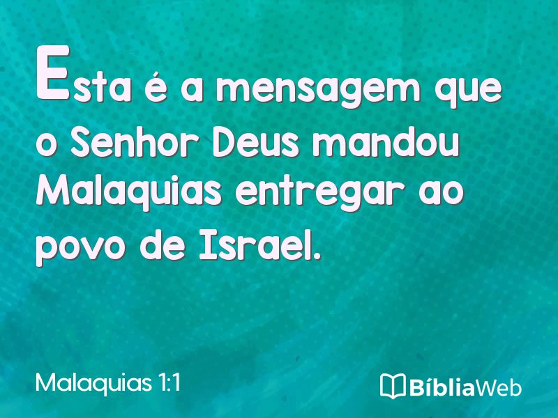 Malaquias 1:1 em imagem para compartilhar