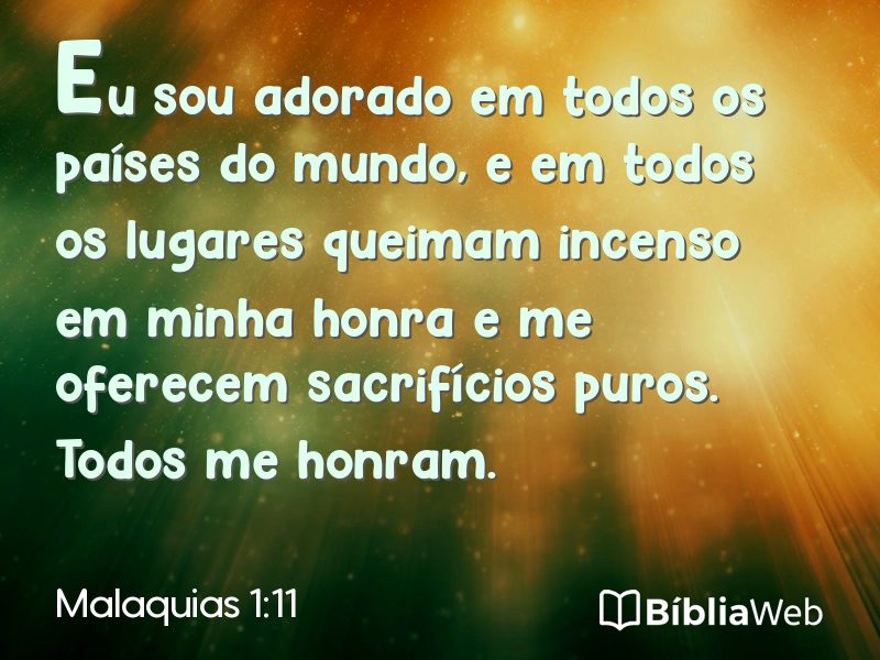 Malaquias 1:11 em imagem para compartilhar