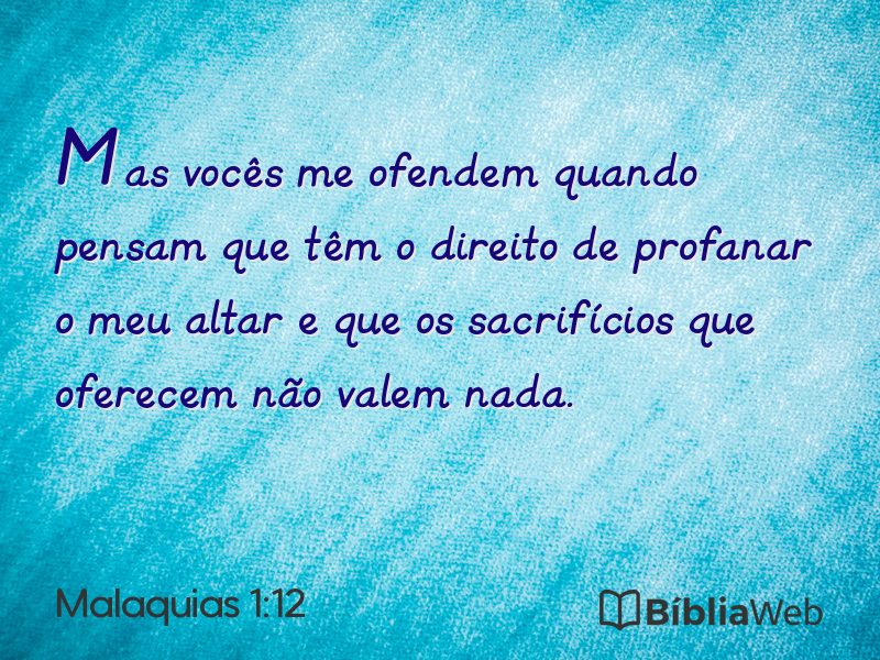 Malaquias 1:12 em imagem para compartilhar