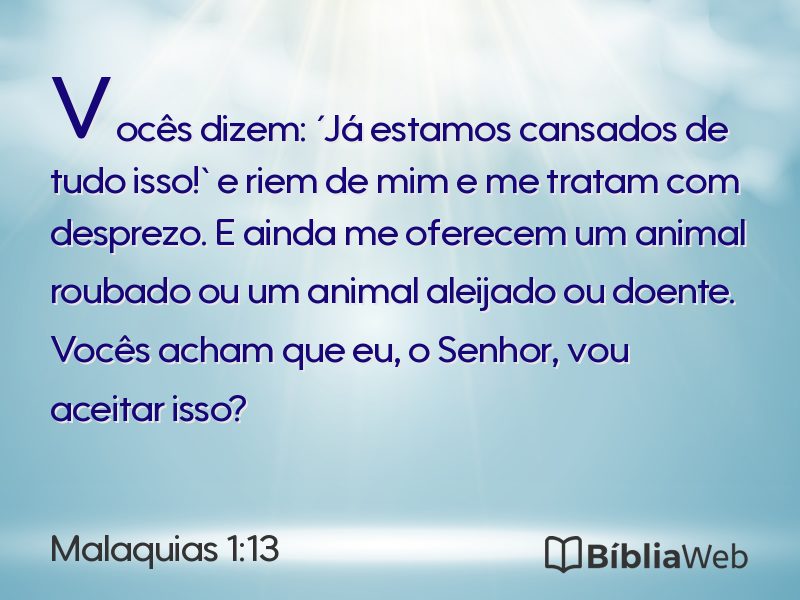 Malaquias 1:13 em imagem para compartilhar