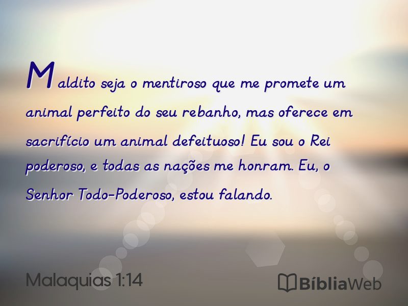 Malaquias 1:14 em imagem para compartilhar