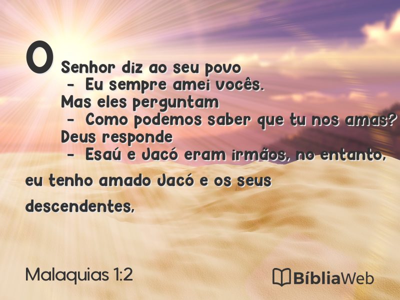 Malaquias 1:2 em imagem para compartilhar
