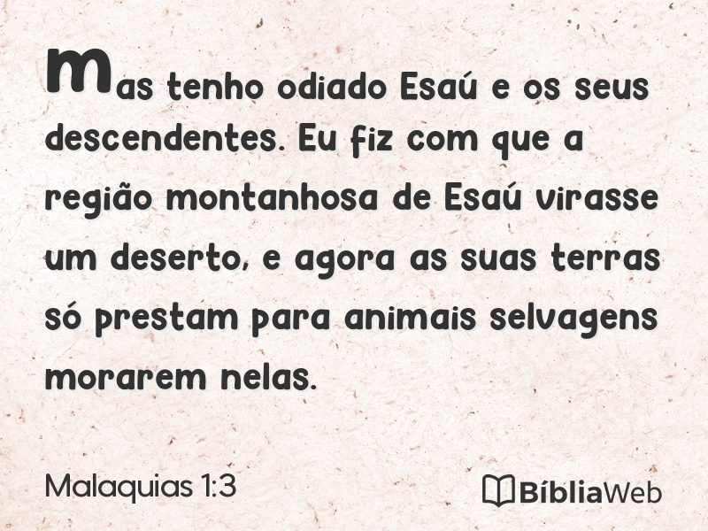 Malaquias 1:3 em imagem para compartilhar