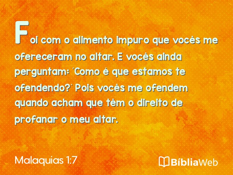 Malaquias 1:7 em imagem para compartilhar