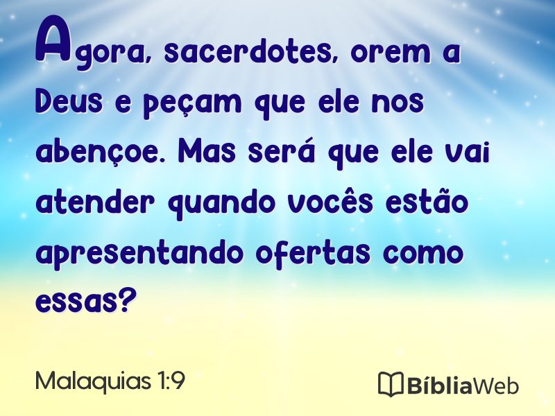 Malaquias 1:9 em imagem para compartilhar