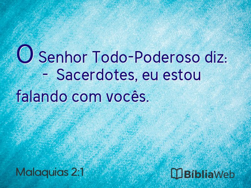 Malaquias 2:1 em imagem para compartilhar