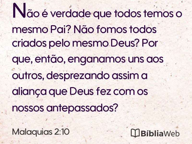 Malaquias 2:10 em imagem para compartilhar