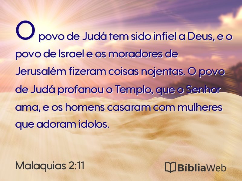 Malaquias 2:11 em imagem para compartilhar