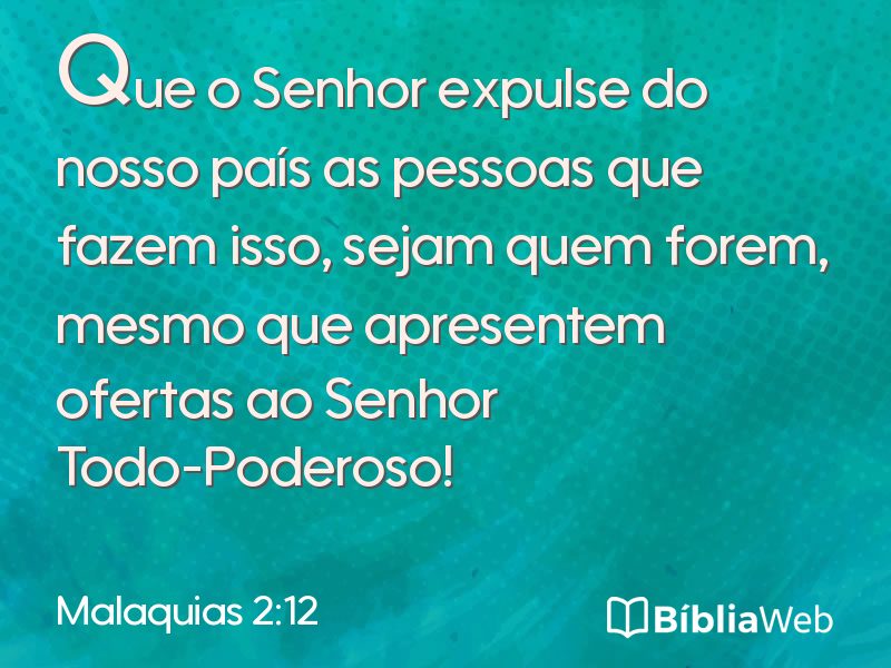 Malaquias 2:12 em imagem para compartilhar