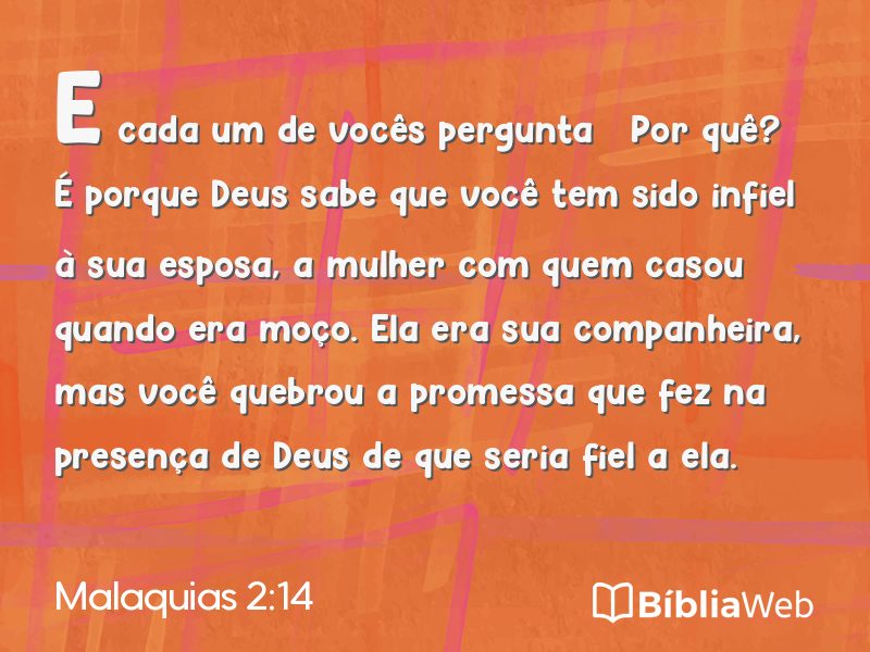 Malaquias 2:14 em imagem para compartilhar