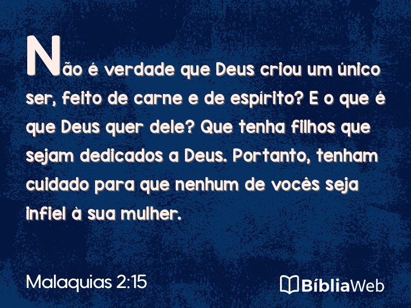 Malaquias 2:15 em imagem para compartilhar