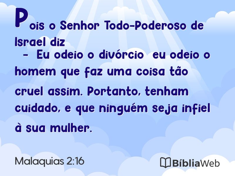 Malaquias 2:16 em imagem para compartilhar