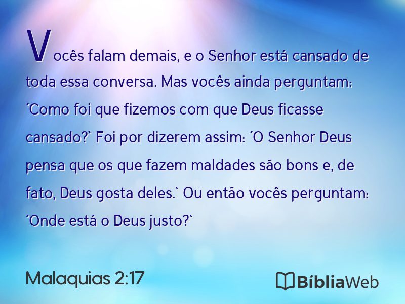 Malaquias 2:17 em imagem para compartilhar