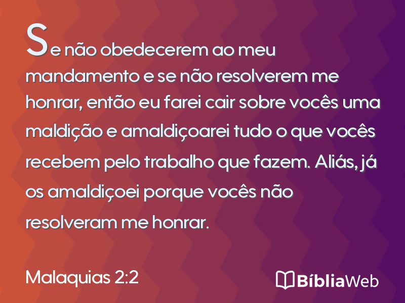 Malaquias 2:2 em imagem para compartilhar