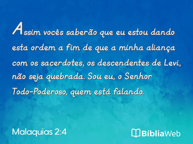 Malaquias 2:4 em imagem para compartilhar