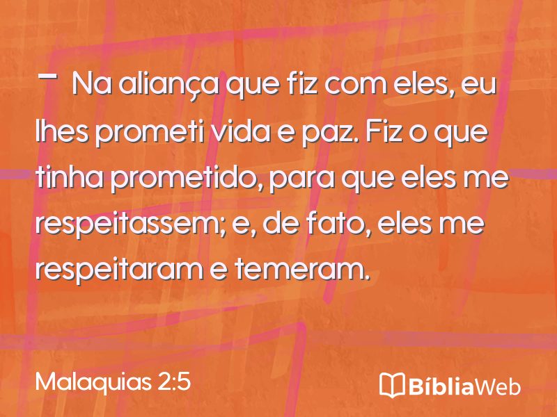 Malaquias 2:5 em imagem para compartilhar