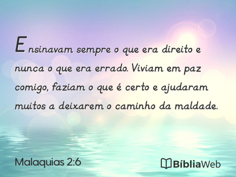 Malaquias 2:6 em imagem para compartilhar