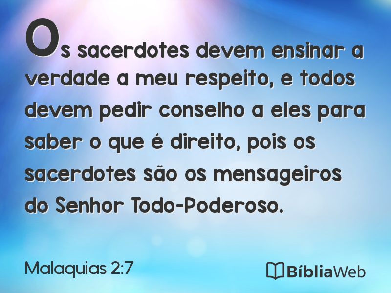 Malaquias 2:7 em imagem para compartilhar
