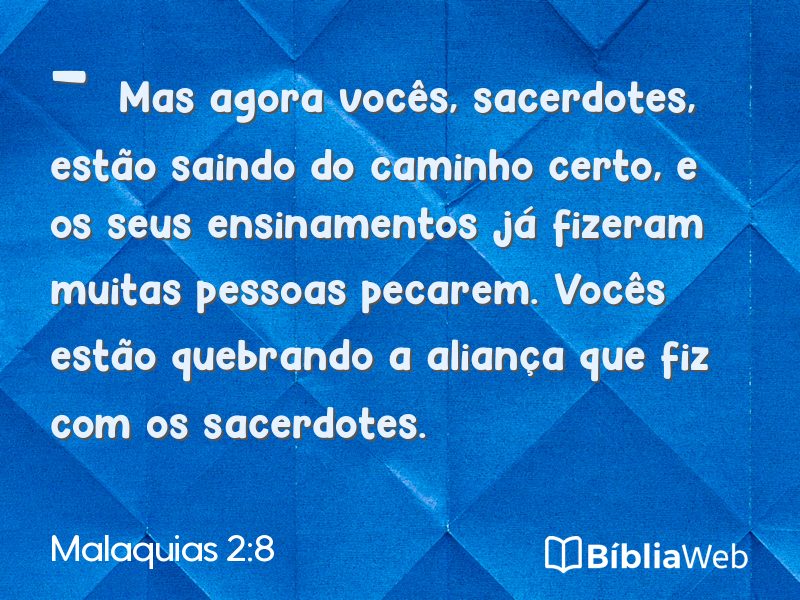 Malaquias 2:8 em imagem para compartilhar