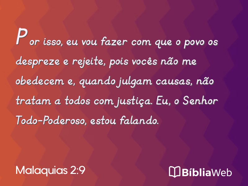 Malaquias 2:9 em imagem para compartilhar