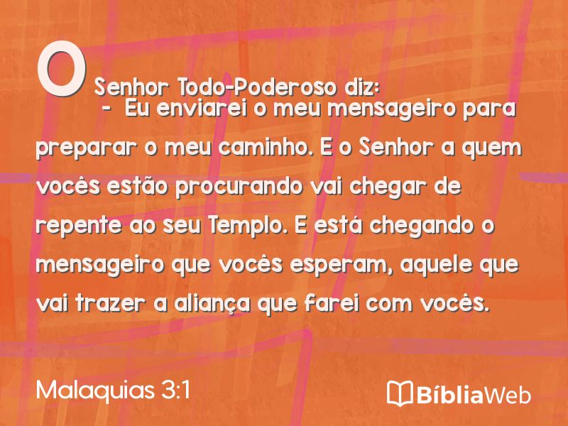 Malaquias 3:1 em imagem para compartilhar