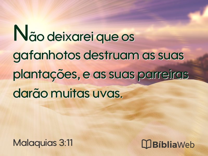 Malaquias 3:11 em imagem para compartilhar