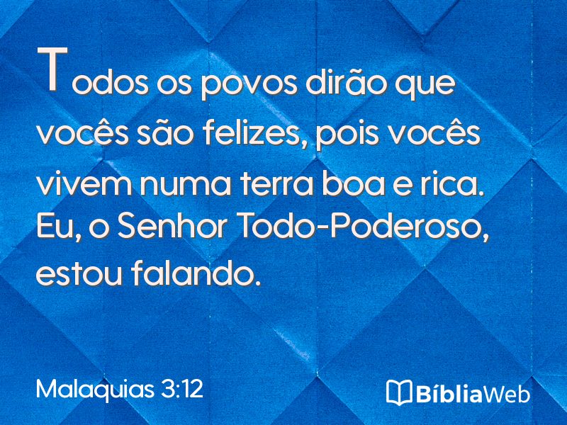 Malaquias 3:12 em imagem para compartilhar