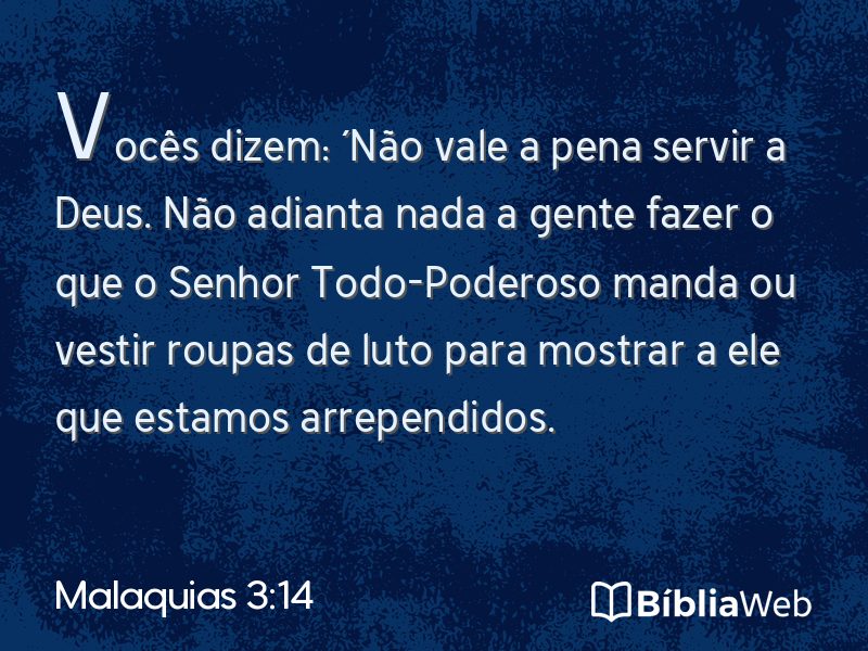 Malaquias 3:14 em imagem para compartilhar