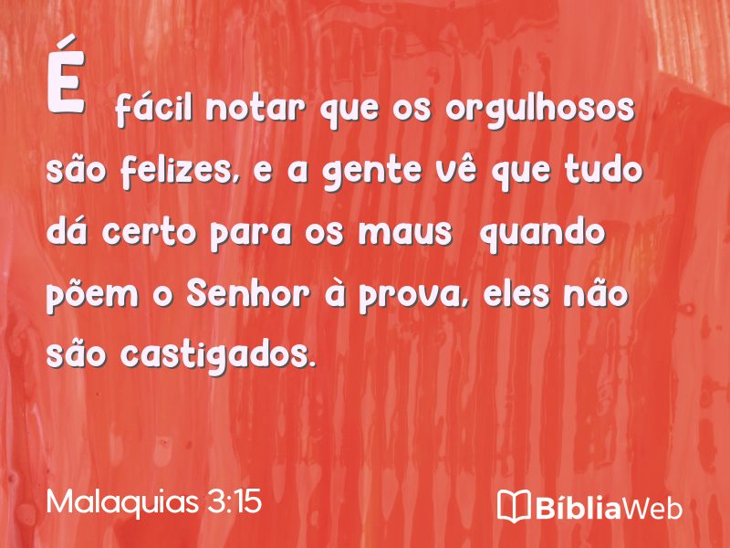 Malaquias 3:15 em imagem para compartilhar